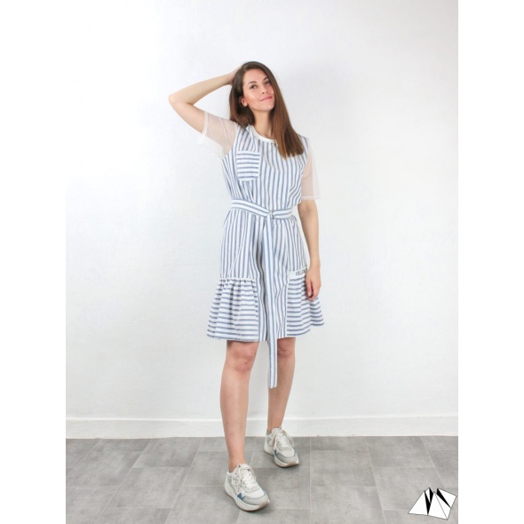 Fold Your Mind-Striped dress - Раирана рокля